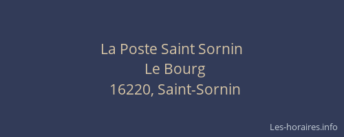 La Poste Saint Sornin