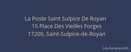 La Poste Saint Sulpice De Royan