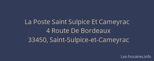 La Poste Saint Sulpice Et Cameyrac