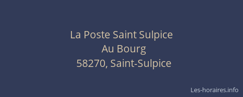 La Poste Saint Sulpice