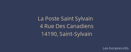 La Poste Saint Sylvain