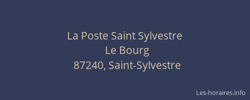 La Poste Saint Sylvestre