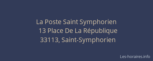 La Poste Saint Symphorien