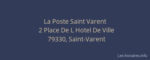 La Poste Saint Varent