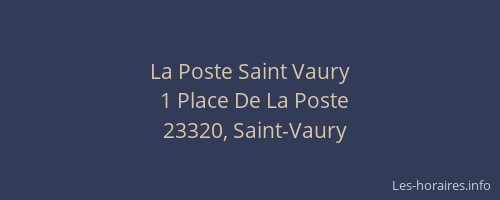 La Poste Saint Vaury