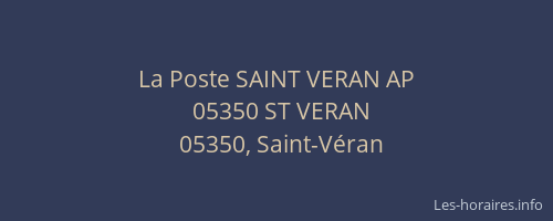 La Poste SAINT VERAN AP