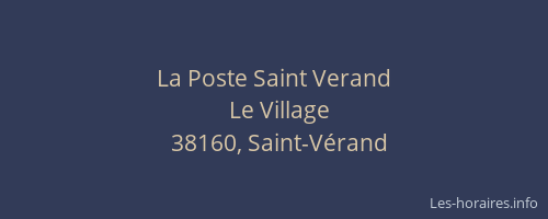 La Poste Saint Verand