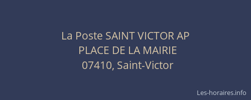La Poste SAINT VICTOR AP