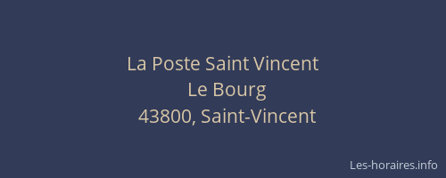 La Poste Saint Vincent