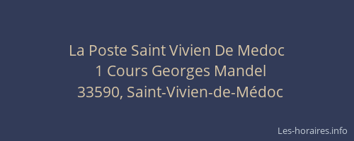 La Poste Saint Vivien De Medoc
