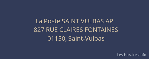 La Poste SAINT VULBAS AP