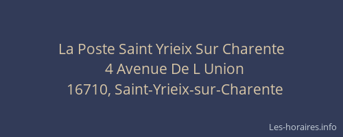 La Poste Saint Yrieix Sur Charente