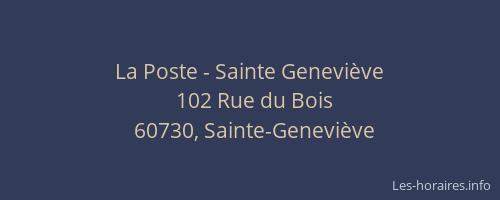 La Poste - Sainte Geneviève