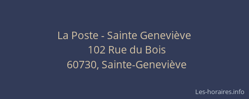 La Poste - Sainte Genevi&egrave;ve