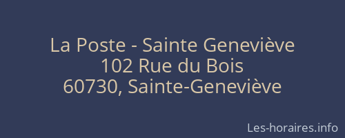 La Poste - Sainte Geneviève