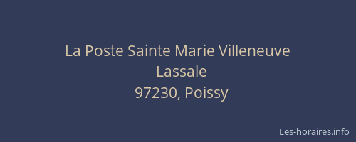 La Poste Sainte Marie Villeneuve