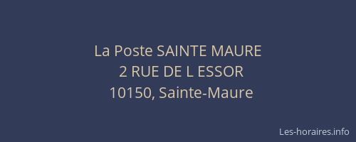 La Poste SAINTE MAURE