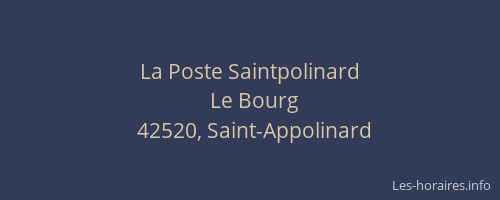 La Poste Saintpolinard