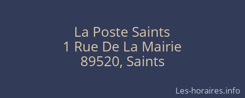 La Poste Saints