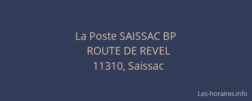 La Poste SAISSAC BP