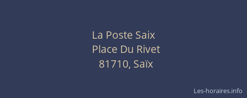 La Poste Saix