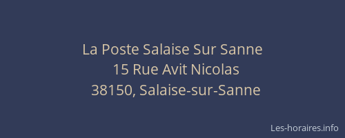 La Poste Salaise Sur Sanne
