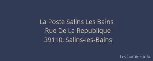 La Poste Salins Les Bains