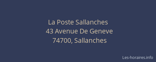 La Poste Sallanches