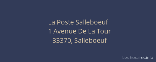 La Poste Salleboeuf