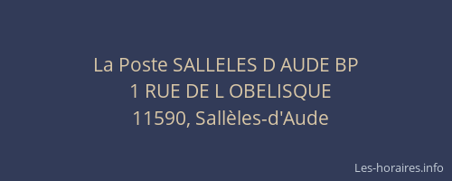 La Poste SALLELES D AUDE BP
