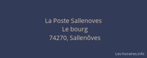 La Poste Sallenoves
