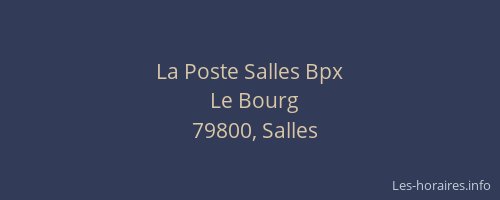 La Poste Salles Bpx