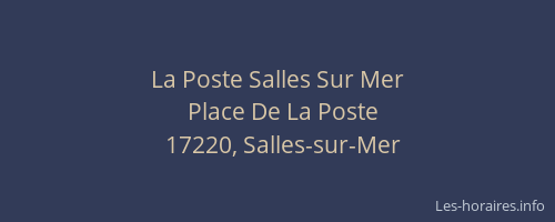 La Poste Salles Sur Mer