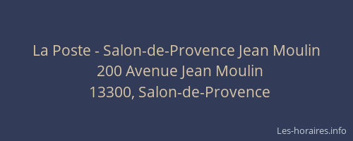 La Poste - Salon-de-Provence Jean Moulin