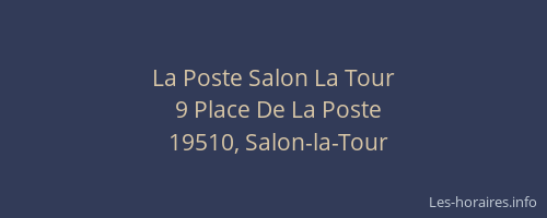 La Poste Salon La Tour