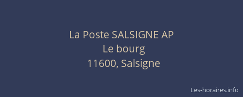 La Poste SALSIGNE AP