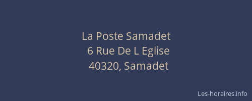 La Poste Samadet