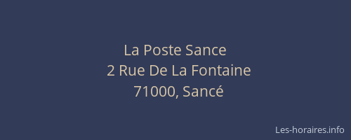 La Poste Sance
