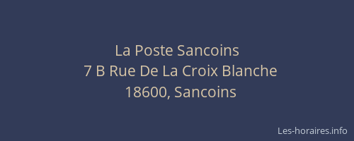 La Poste Sancoins