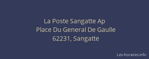 La Poste Sangatte Ap