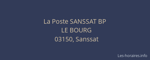 La Poste SANSSAT BP