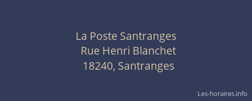 La Poste Santranges
