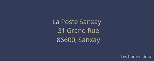 La Poste Sanxay