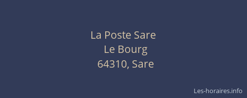 La Poste Sare