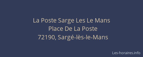 La Poste Sarge Les Le Mans