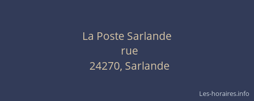 La Poste Sarlande