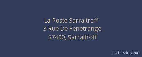 La Poste Sarraltroff