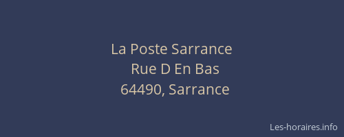 La Poste Sarrance