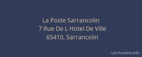 La Poste Sarrancolin