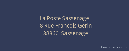 La Poste Sassenage